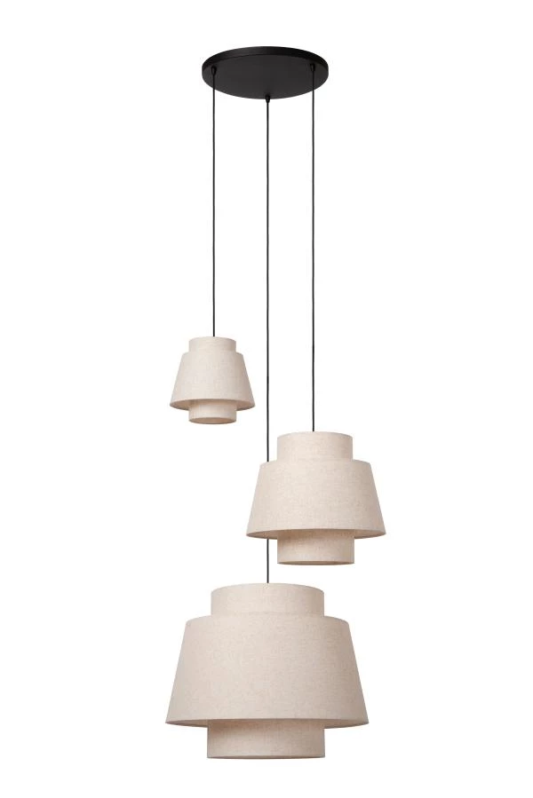 Lucide TRIBUTE - Pendelleuchten - Ø 76 cm - 3xE27 - Beige - ausgeschaltet